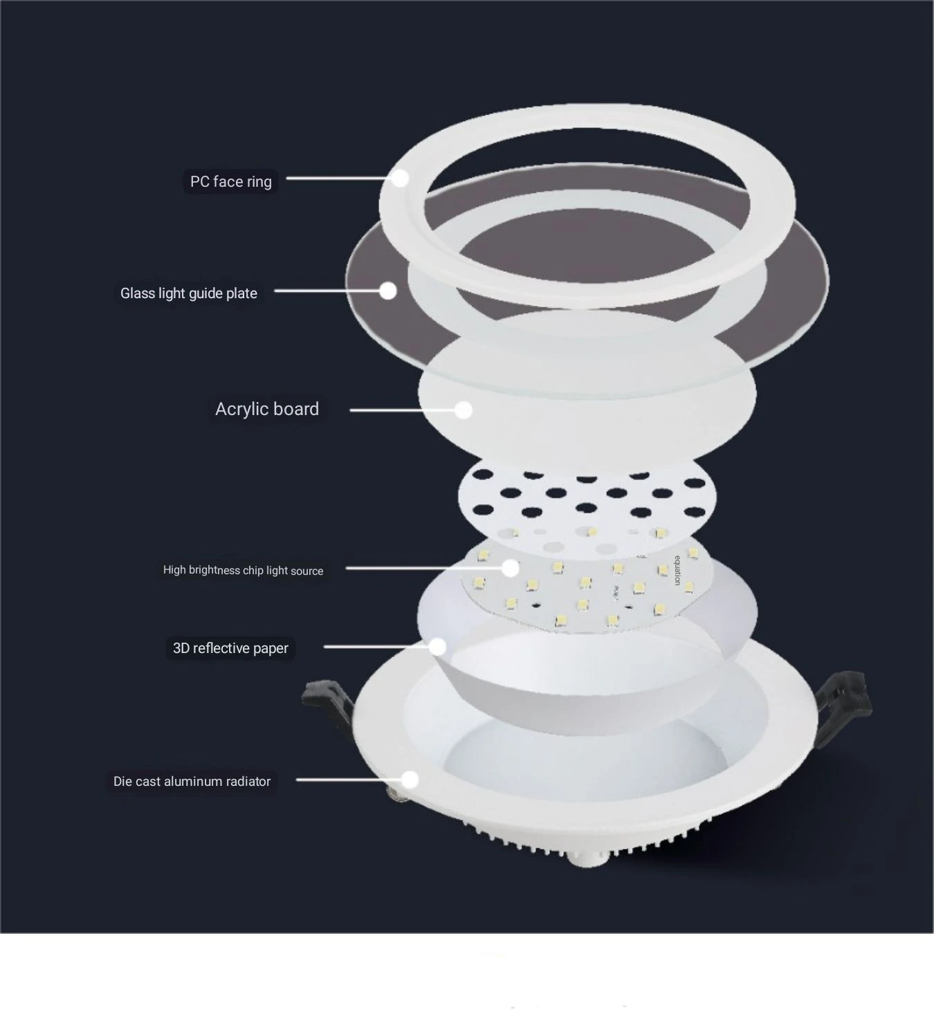 LED Downlight Household Embedded SMD Spotlight Opening 75 Aisle Porch Three-color Dimming Lamp  Ceiling Spot  Led Light