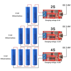 DIY 18650 21700 3.7V Lithium Battery Step-Up Boost LiPo Polymer Li-Ion Charger Multi-Cell 2S 3S 4S 5V Type-C To 8.4V 12.6V 16.8V