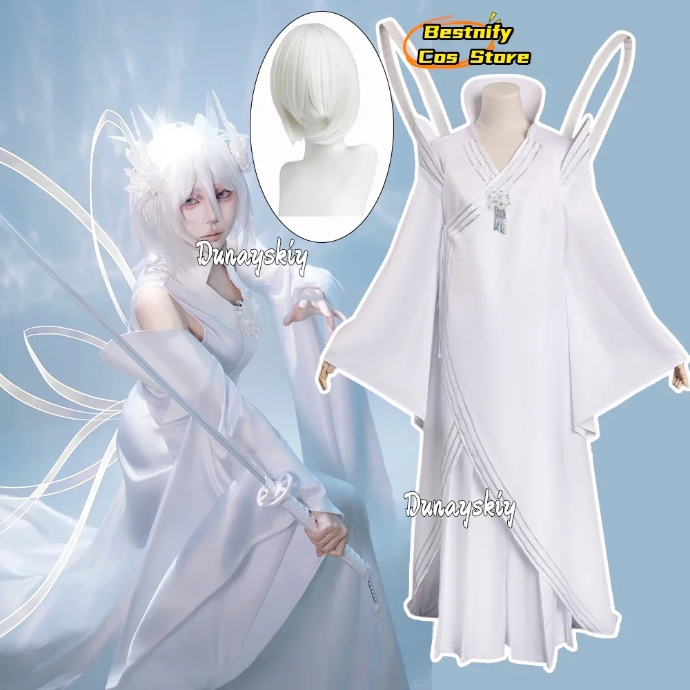 

CosplayKuchiki Rukia Cosplay Women Costume White Haze Punishment Wig Prop Dress Women Uniform Japanese Kimono Holloween Roleplay