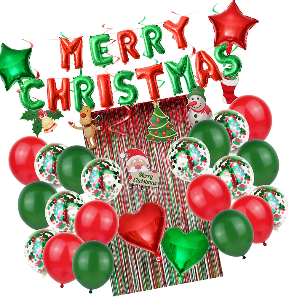 

Christmas Balloon Decoration Set Decorative Aluminum Foil Emulsion Party
