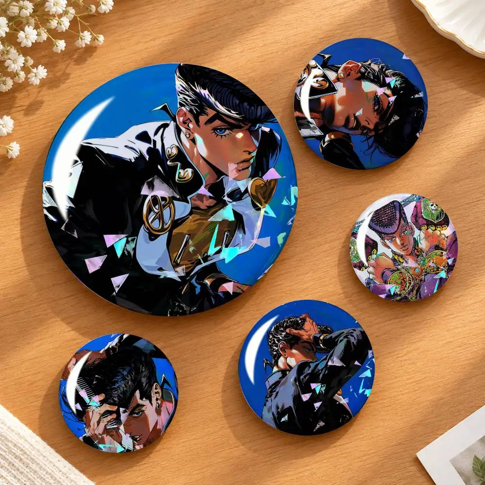 Cool Boy J-Jojo J-Josuke Higashikata Custom Tinplate Round Button Badges Pins Brooches for Clothes Backpack
