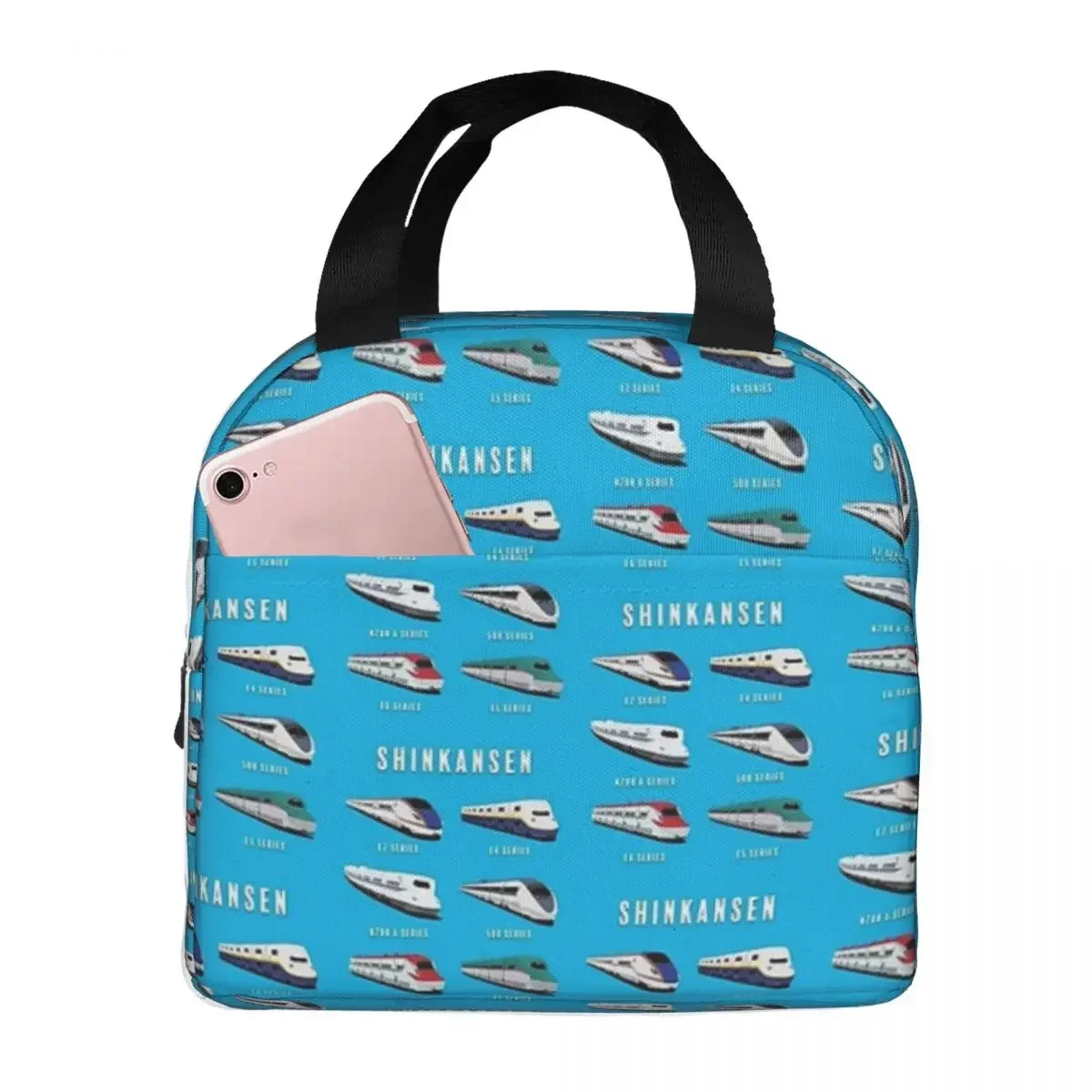 Japanese Shinkansen Bullet Trains Insulated Lunch Bag Picnic Bags Thermal Cooler Lunch Box Lunch Tote for Woman Work Kids School