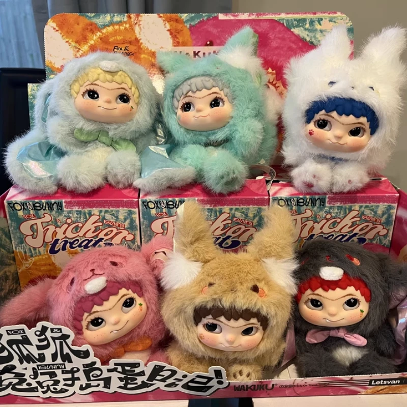 Officially Licensed MINISO WAKUKU Rabbit & Fox Series Blind Box Figurine Ornaments Plush Toy Surprise Box Anime Mystery Gifts