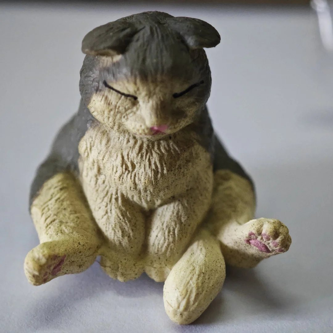 

1 Pcs Cute Simulation Kitten Chubby And Chubby Sitting Cat Kawaii Ornament