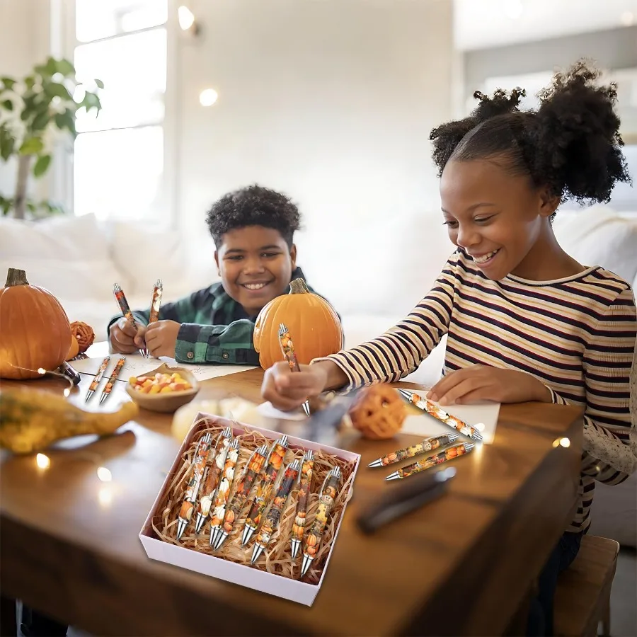 مجموعة أقلام عيد الشكر أقلام حبر جاف ذات طابع سقوط احتفالي للفتيات والطلاب والقرطاسية أقلام كتابة سلسة للرحلات