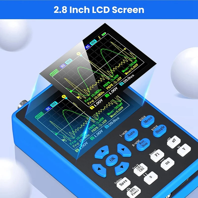 DSO2512G Digital Oscilloscope With 2 Channels 120Mhz Bandwidth Signal Generator 500Msa/S Sampling Rate, 2.8 Inch Display Durable