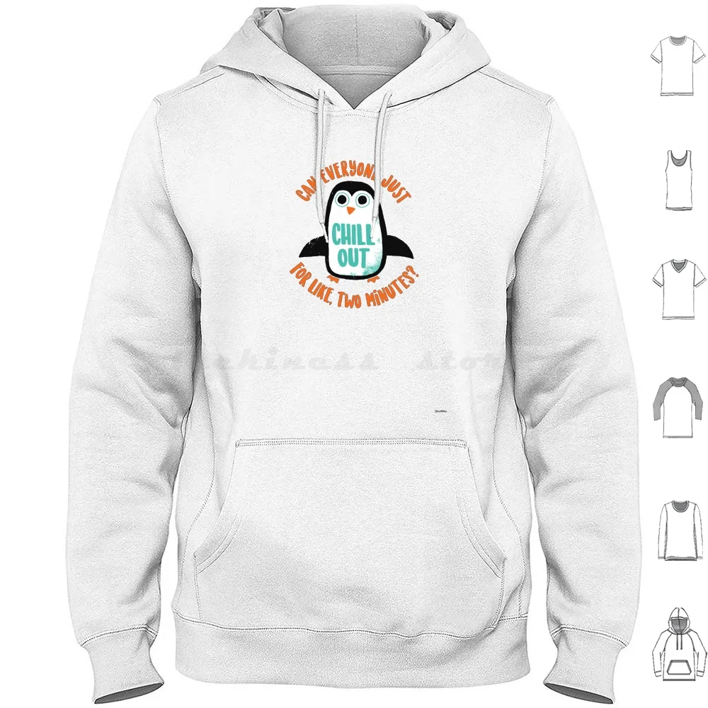 Chill Out Hoodie Cotton Long Sleeve Penguin Animal Animals Bird Birds Chill Chilling Cute Funny Humor Penguins Relax