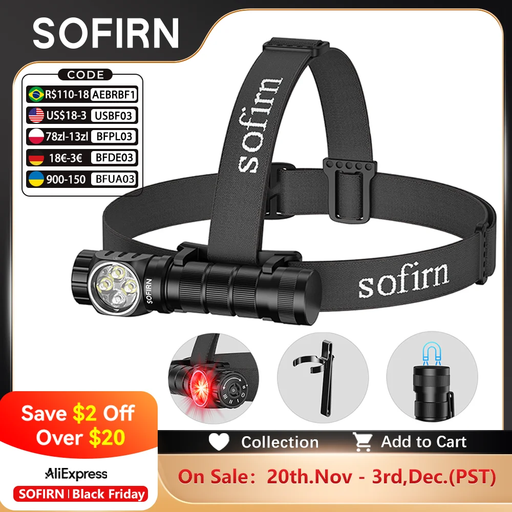 yZ[zSOFIRN HS43 3200lm wbhv 184m zCg&660nm bh LED [^[XCb` 21700 USB C [dd IPX6 h