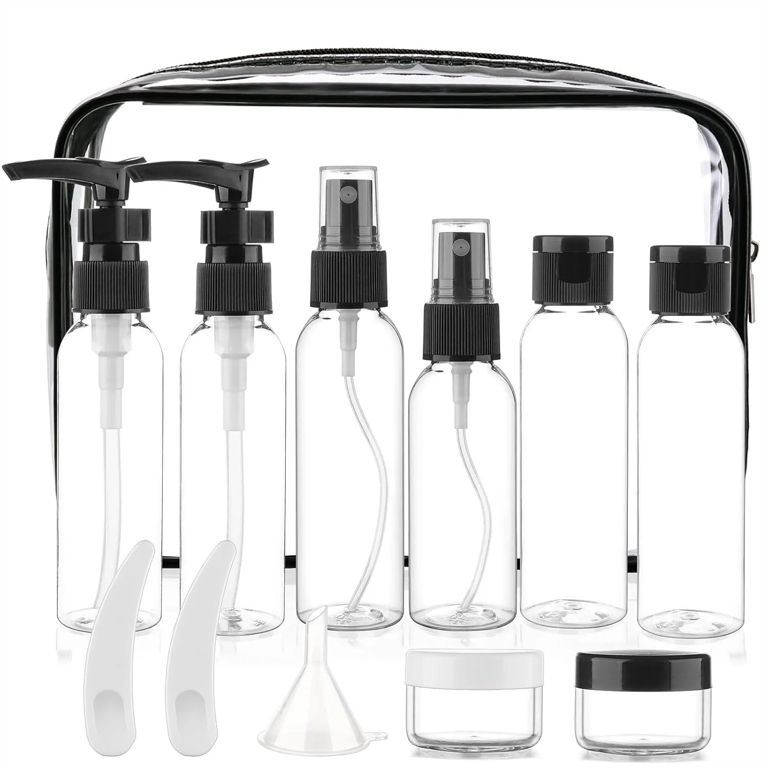Travel Size Bottles for Toiletries 13 Pack 2oz TSA Approved Leak Proof Travel Kit with Clear Bag for Women Men
