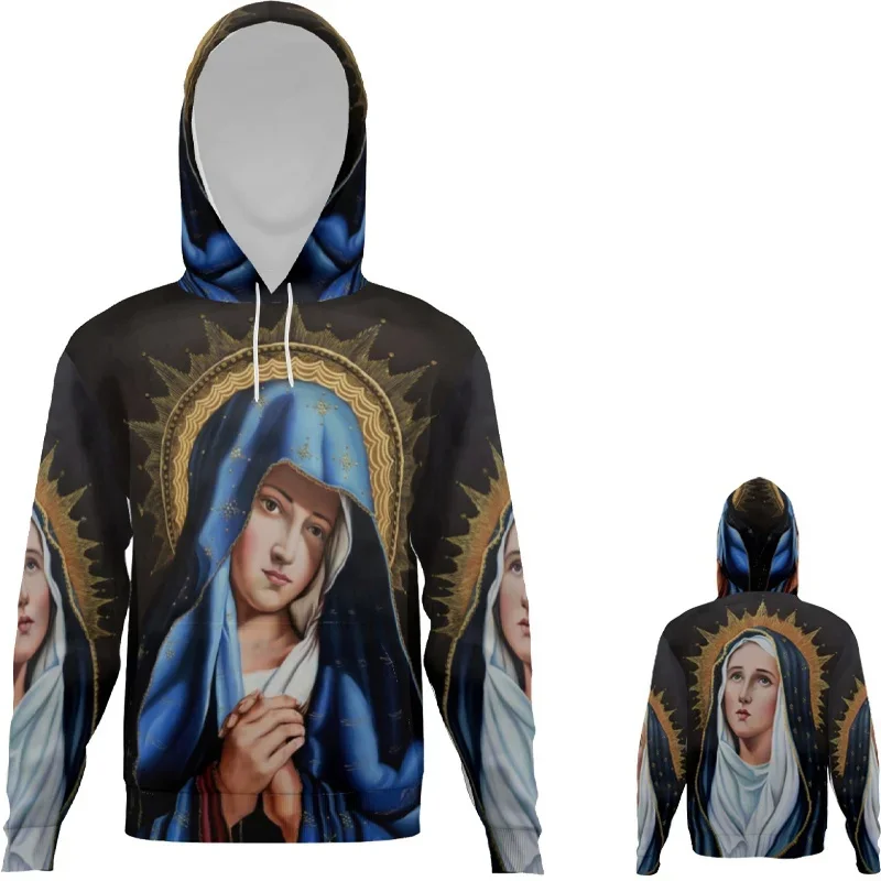 Harajuku 3D Printing Virgin Mary Of Guadalupe Mexico New In Hoodies & Sweatshirts Catholic Spiritual Totem Fashion Mens Clothing