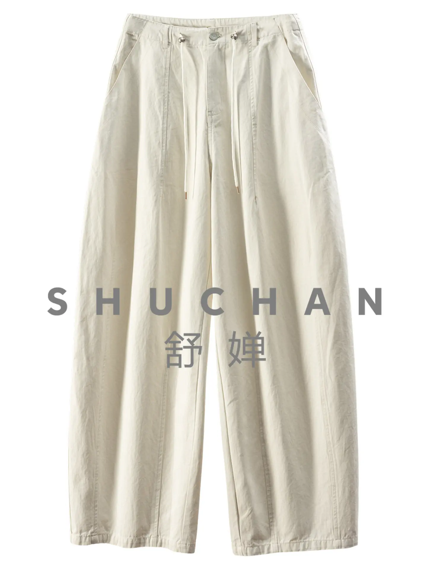 

Pants Women Drawstring High Waist Linen Cotton Wide Leg Sickle Overalls Women's 28M2 Wide Leg Pants Women Plus Size