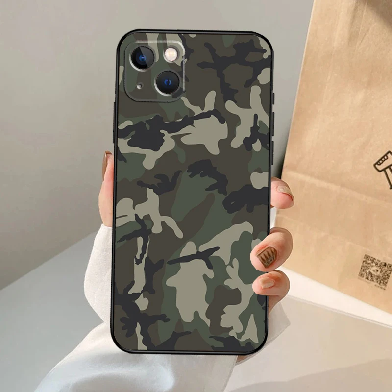 US ARMY Digital Camouflage Case For iPhone 16 15 14 13 12 11 Pro Max XS XR X Plus 12 13 Mini Bumper Back Cover