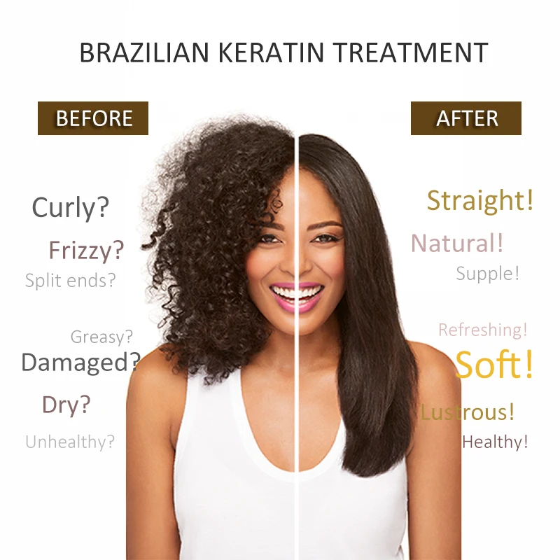 PURC Keratin Hair Straightening 8% 12% 100ml Professional Brazilian Keratin Treatment Repair Damaged Frizzy Smoothing Hair Care image 2