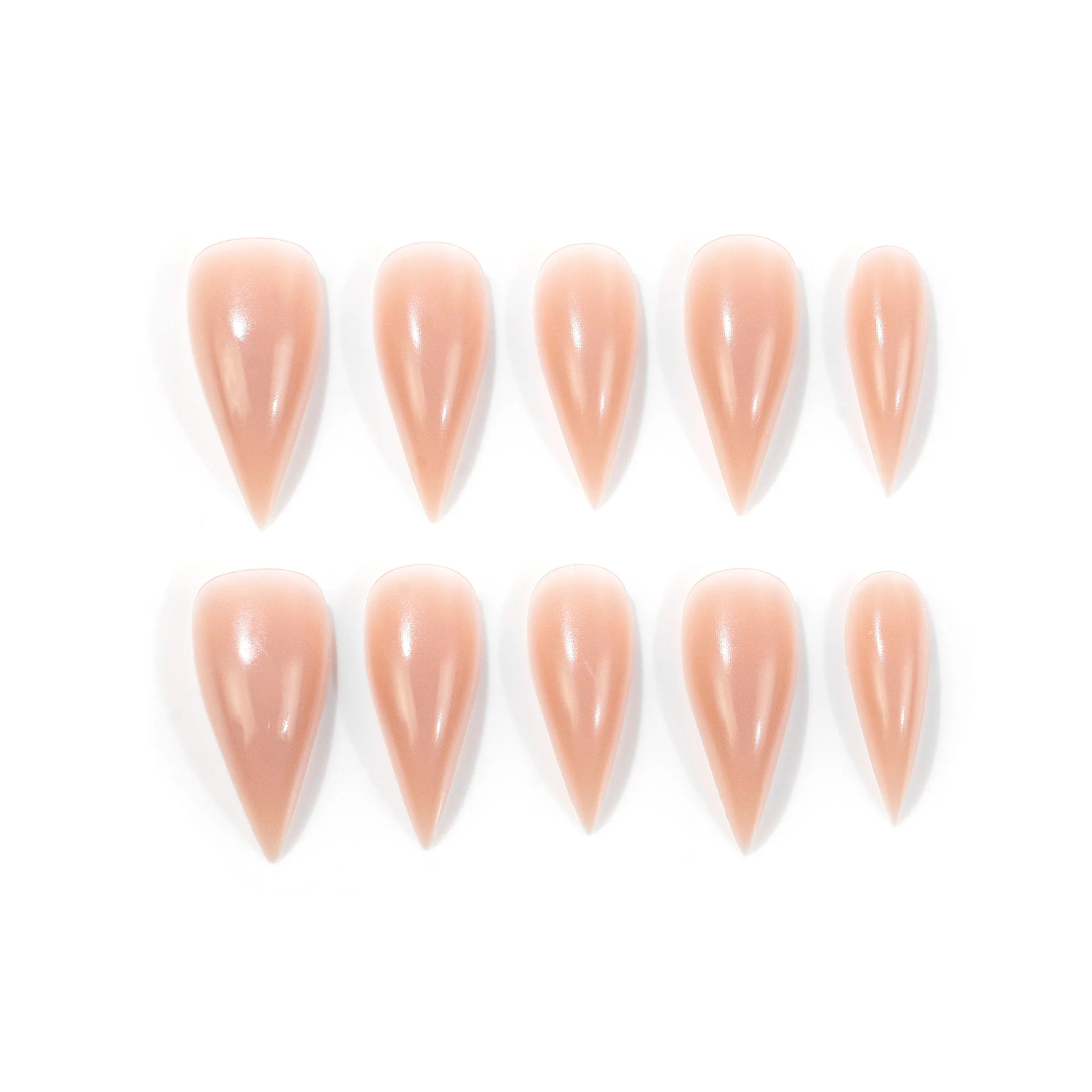 30pcs Nude Gradient French Press On Nails Natural Glossy Reusable Fake Nail Long Point Full Coverage Nail Tips for Women&Girl 3