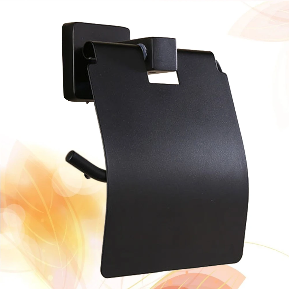 

Toilet Paper Holder Bathroom Accessories Space Aluminum Wall Mount Tissue Holder Corrosion Resistant Paper Storage Rack Black