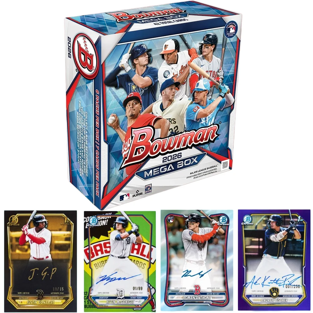 

2026 Topps Bowman Baseball Trading Cards Hobby Mega Mystery Box Collectible Cards Designer Toys For Adult Birthday Gift