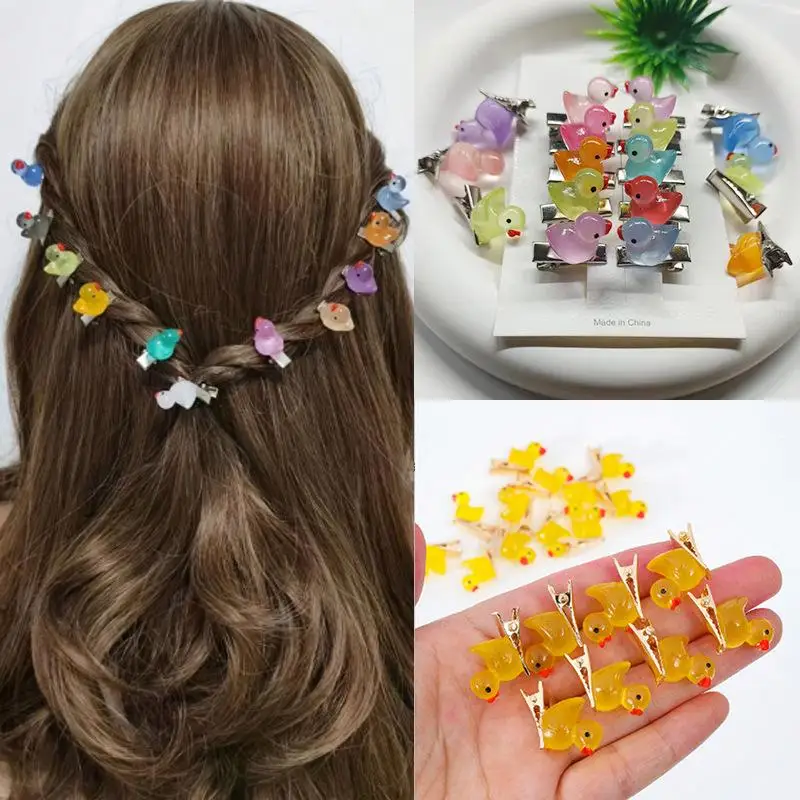 

10/20/30/40Pcs Yellow Dark Hair Clips Mini Colourful Animal Hair Clips Back To School Hair Accessories Hair Decoration