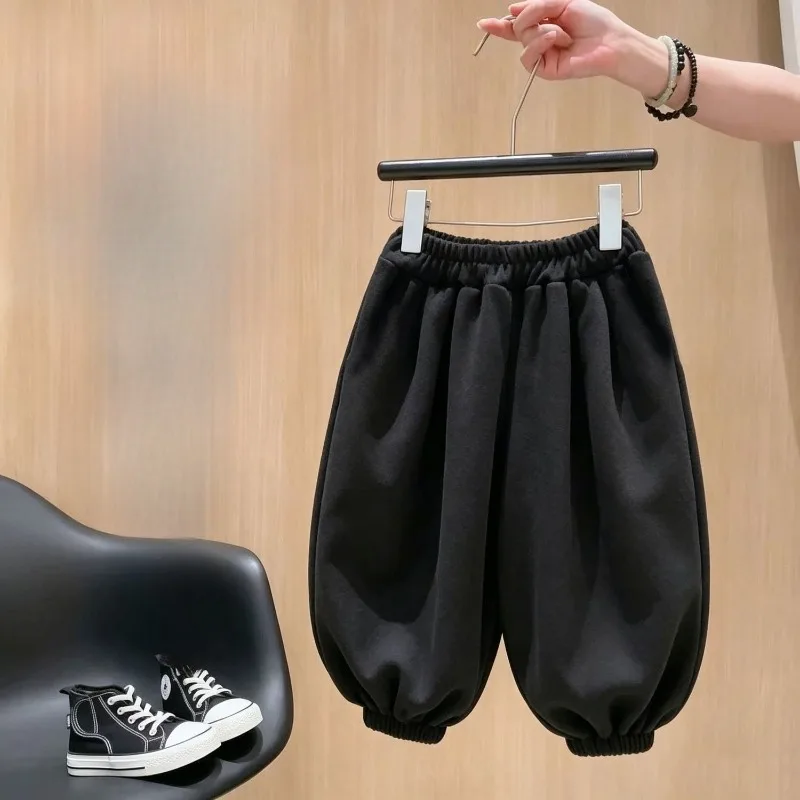 2026 Autumn New Children V Neck Set Boys Girls Korean Style Versatile Harem Pants Two Piece Outfit