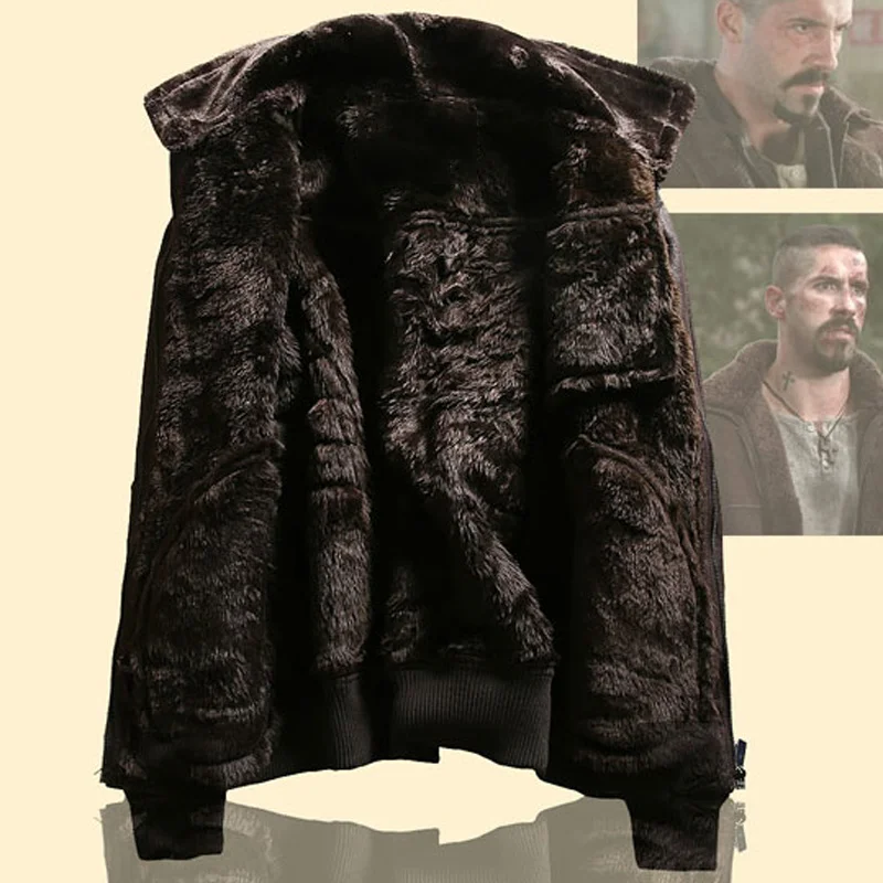 Men's Warm Russian Style Faux Fur Leather Jacket Shearling Coats Flight Mens Fur Leather Coats Velvet Overcoats Male 2023 A913