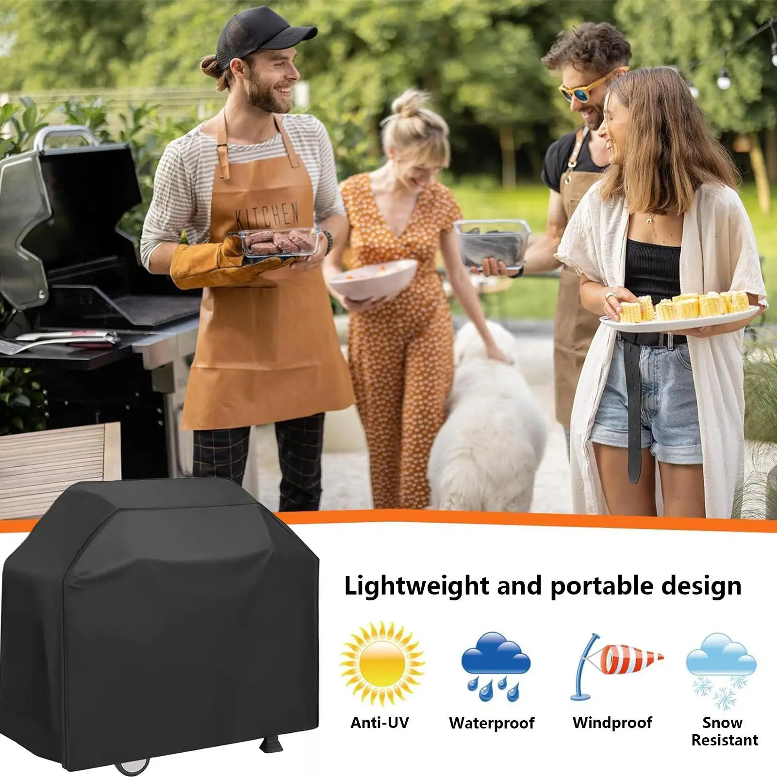 

BBQ Covers For Outside Outdoor Barbecue Cover Waterproof Anti-UV Shield For Outdoor Cooking Equipment Patio Picnic Camping