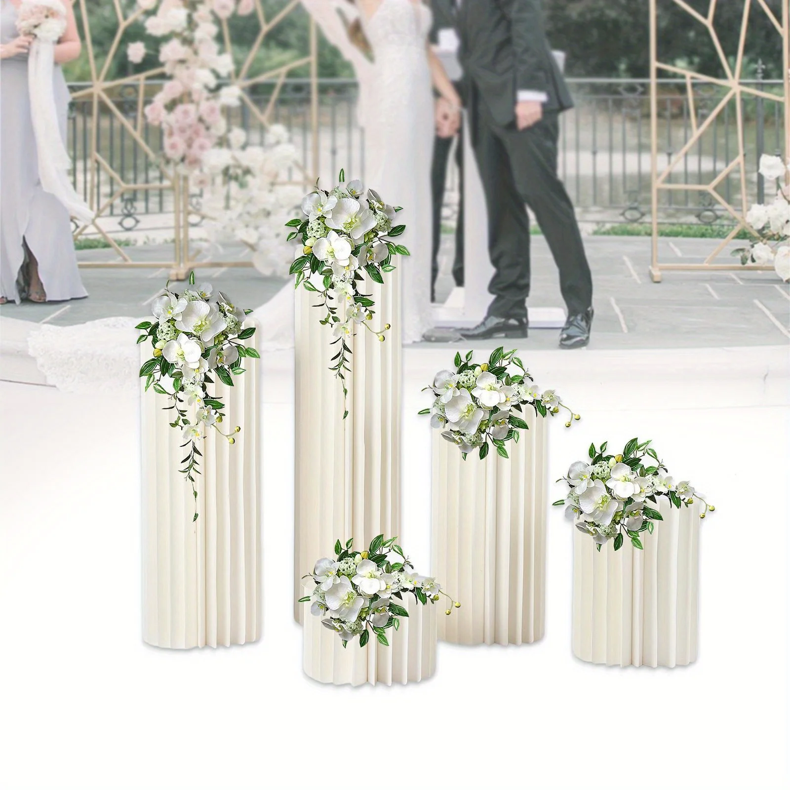 

Набор из 5 картонных полок разной высоты, размеры 20-100 см, складные, с ПВХ-усилением