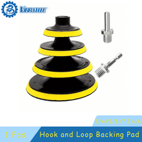 Hook and Loop Backing Pad 3/4/5/6/7 Inch 1 Pcs with Drill Rod M10 M14 for Sanding Holder Disc Polishing and Finishing Metal