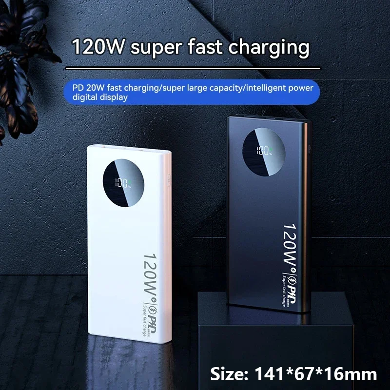 120W Super Fast Charging 50000mAh Thin and Light Power Bank Cell Phone Accessories External Battery Free Shipping