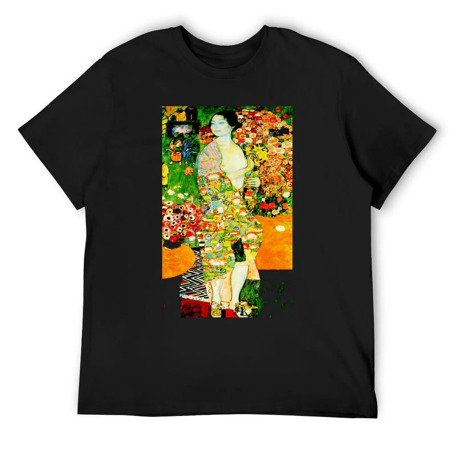 Gustav Klimt The Dancer Die Tänzby T-shirts Premium T-shirt Round Neck Motion  Funny Novelty Leisure USA Size