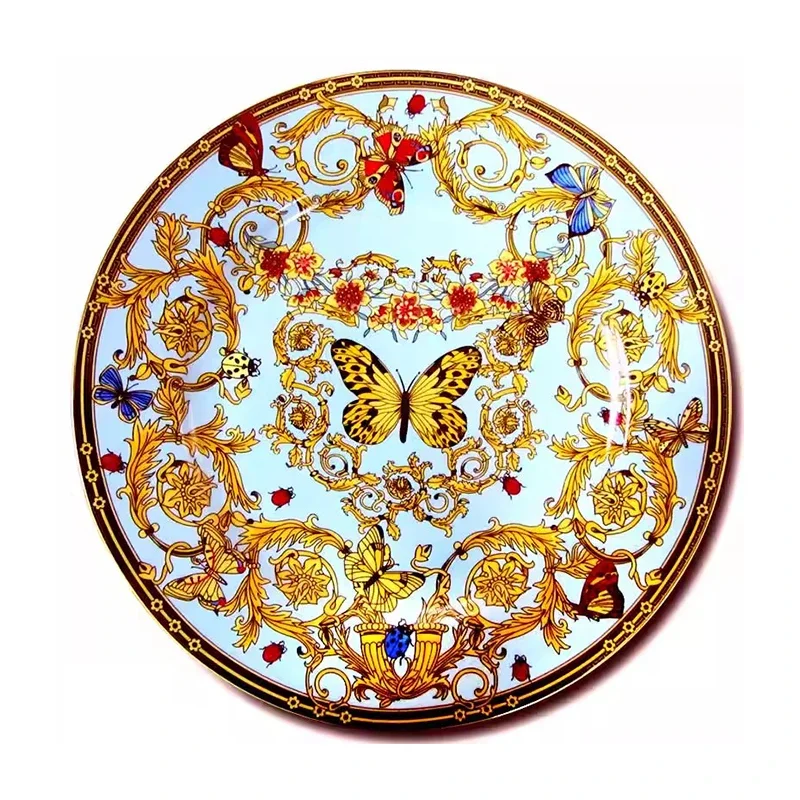 4 pcs /set Bone China Western Food Plates Coffee Cup Saucer Set Luxury Dinner Tableware Steak Cups And Saucers Kit