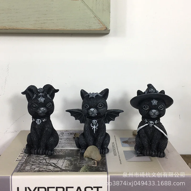 

Hot Selling Little Demon Black Cat Home Bedroom Living Room Dining Room TV Cabinet Desktop Halloween Ornament