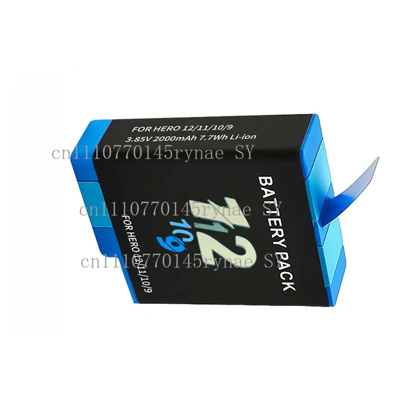 2000mAh Rechargeable Li-ion Battery for GoPro Hero 9 Hero 10 Hero 11 Hero 12 Sports Action Camera Replacement Battery