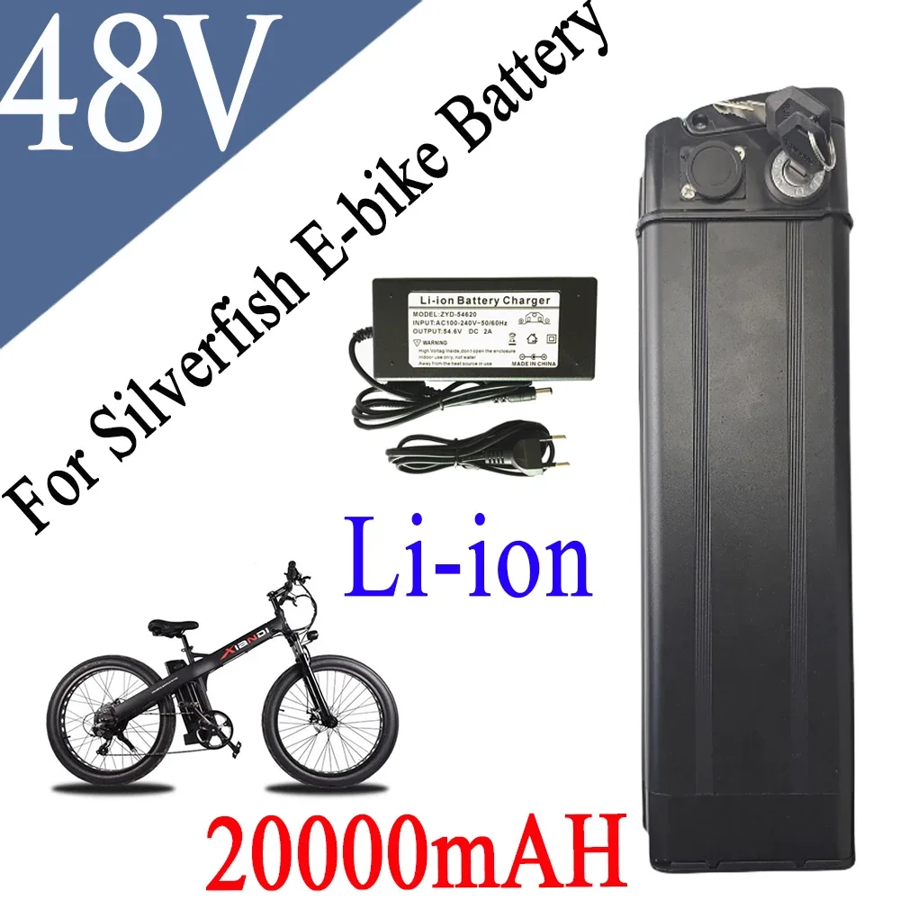 For Silver Fish 48V 20AH eBike Battery Li-ion Lithiu E20 R8 Janobike Electric Folding Bicycle 250W-1500W