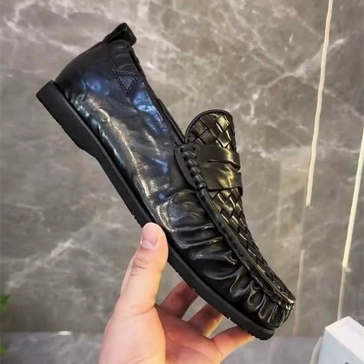 Nuevos Mocasines de Verano 2026 para Hombre, de Cuero Genuino, Cómodos, con Diseño Trenzado, para Viajes y Negocios