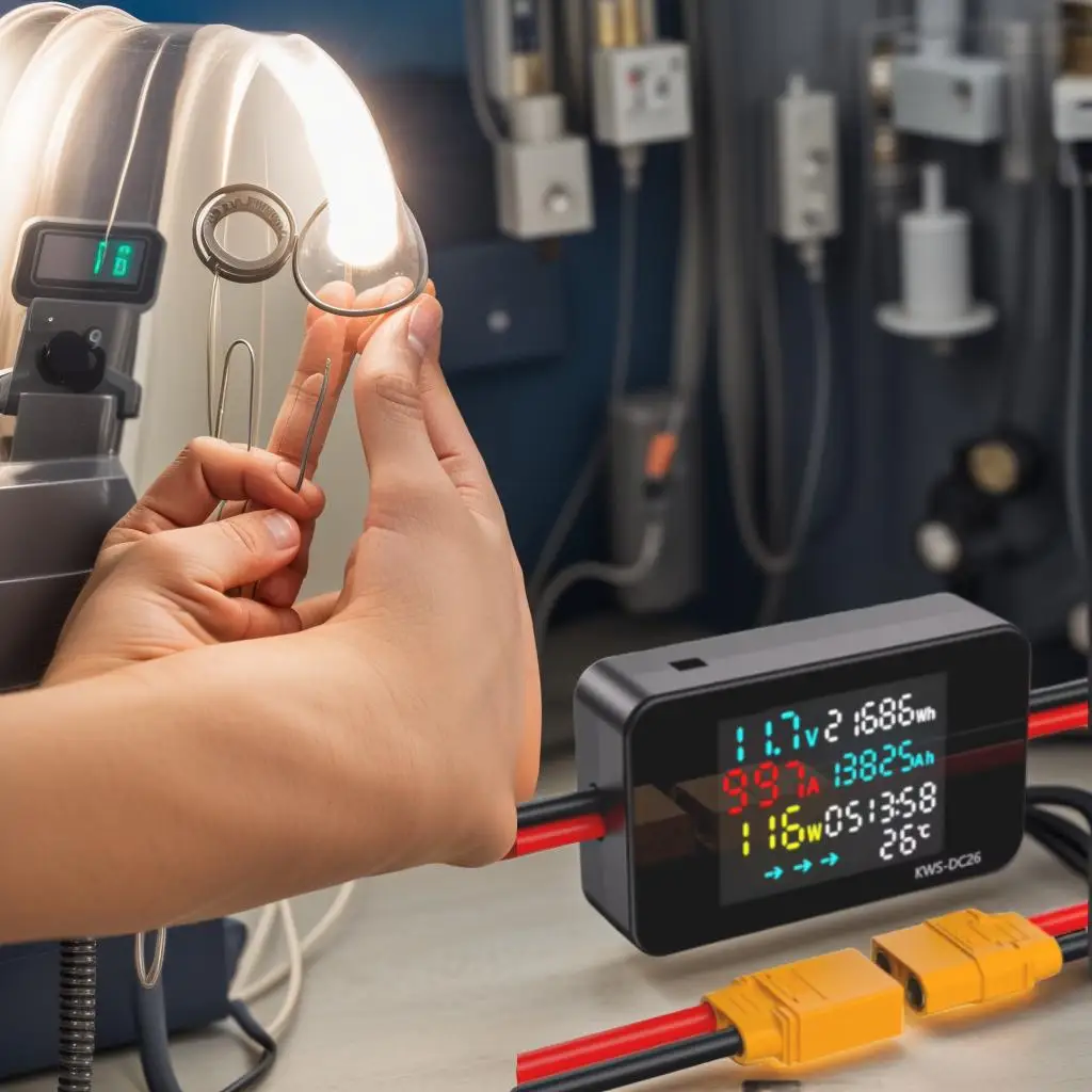 KWS-DC26 DC8-80V Battery Charging Detector LCD Color Screen Voltmeter Ammeter Electric Power Meter Current Voltage Monitoring