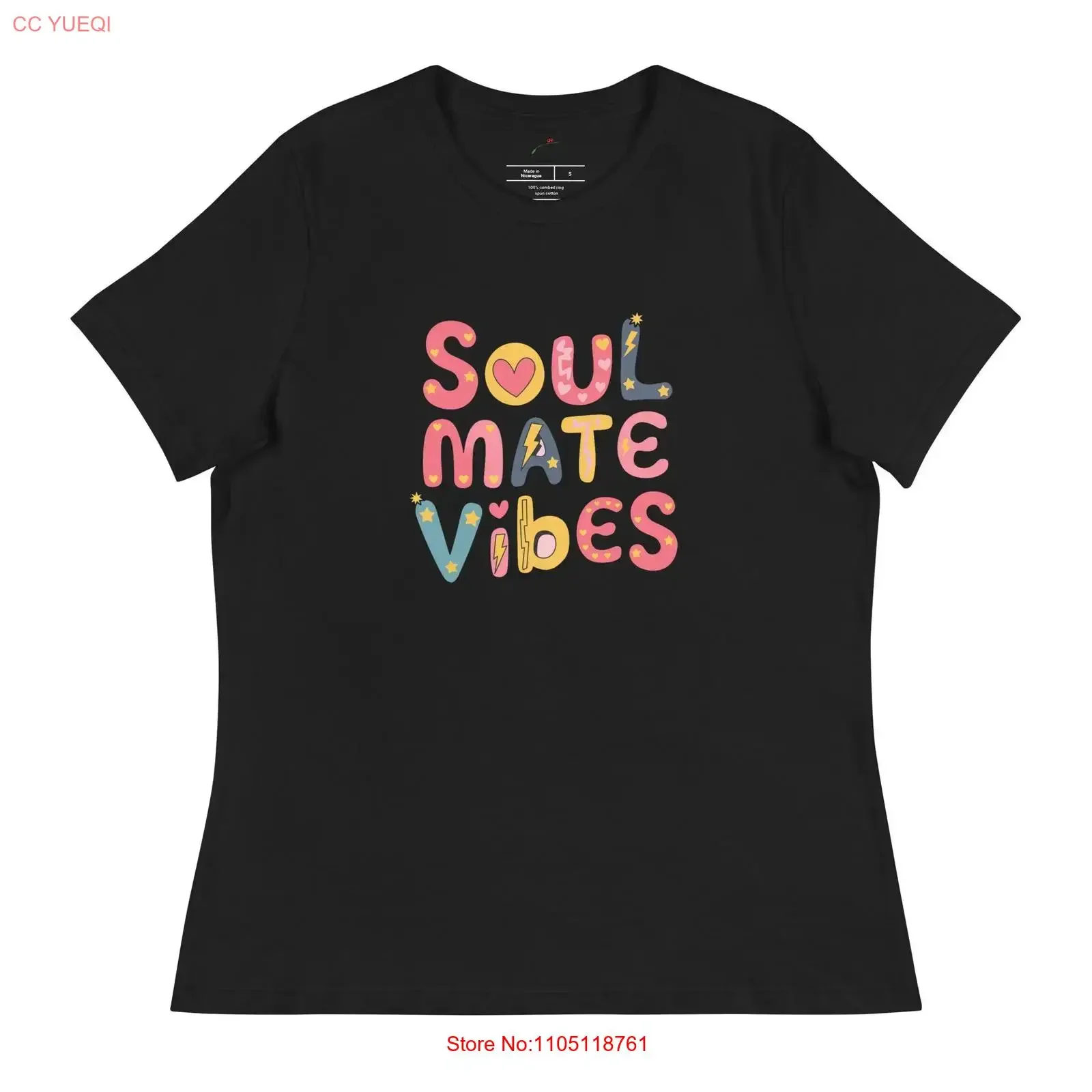 Soul Mate Vibes Women's T Shirt Perfect for Love vintage Washed Casual Versatile Stylish designer clothes Stretched fashion