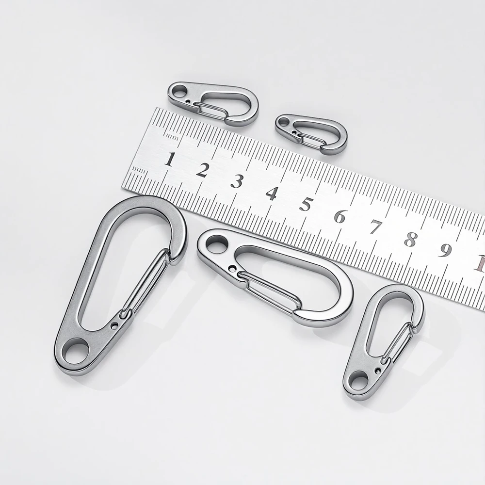 2/5/10pcs Stainless Steel Keychains Lobster Clasps Spring Buckle Carabiner Camping Hook Backpack Tool Clips Jewelry Accessory