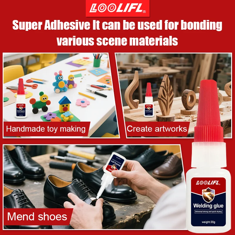 سوبر لاصق شفاف، 1-5 لاصقة قوية، سريعة تجفيف هيدروكريلات لاصق، مناسبة للخشب والمطاط والجلود والبلاستيك والمعادن والمجوهرات المائية، DIY الحرفية، الخ #3