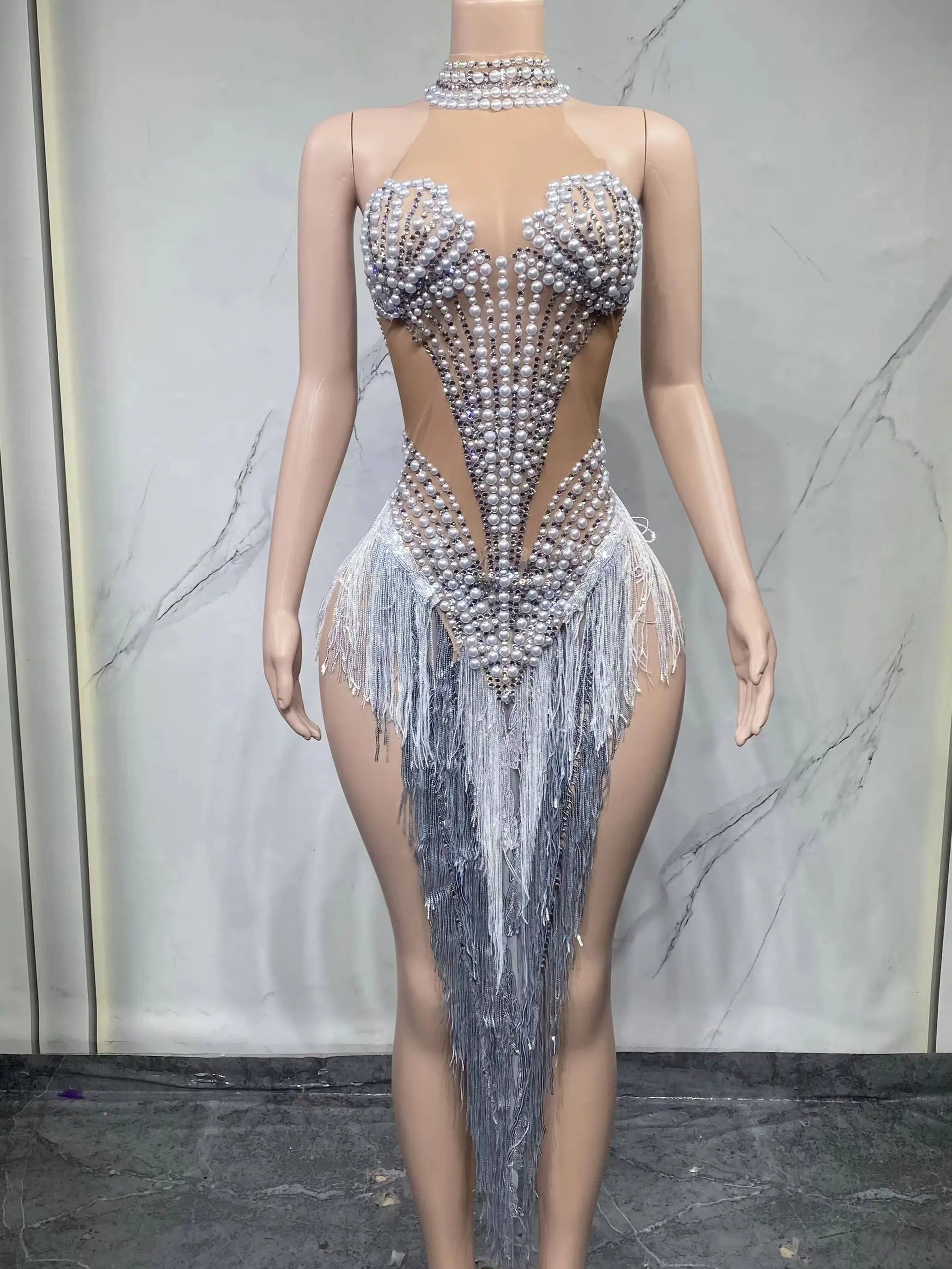 

Элегантная женская юбка для особых случаев из кружевного материала с узором в виде ракушек, бриллиантовой отделкой и прозрачной сеткой, длина до щиколотки