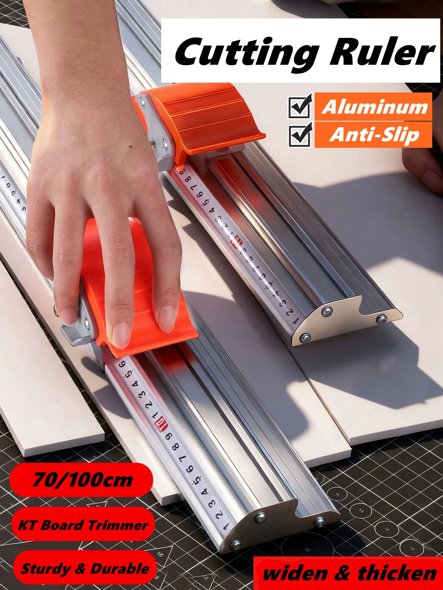 Manual Sliding Paper Cutter with Dual Scale Ruler, Aluminum KT Pvc Board Trimmer for Photo, Foam Board, PVC Film & PET Sheets