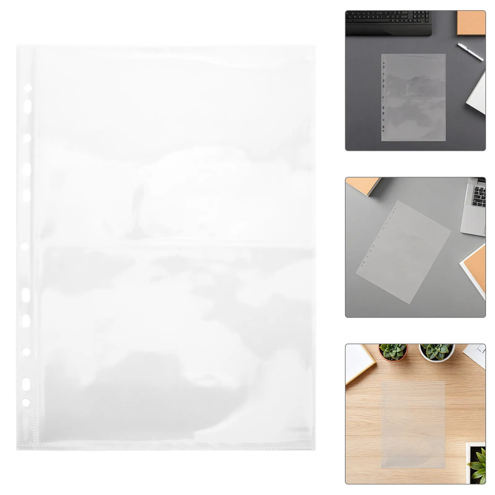 

40Pcs Stamp Album Binder Pages Clear A4 Transparent Single-Sided Stamp Storage Sheets Organizer Collecting Accessories