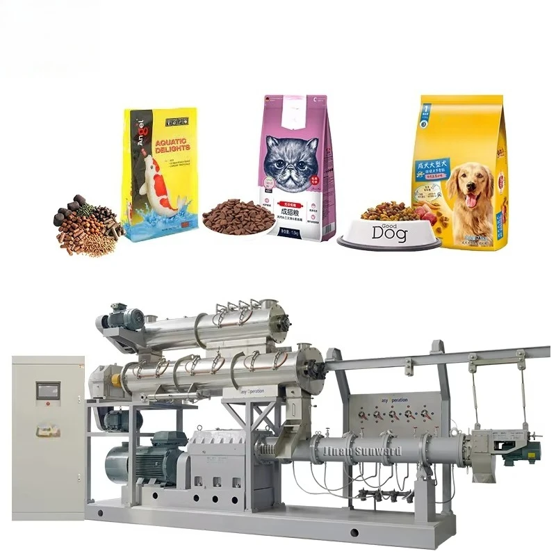 Custom Dog Food Extruder Machine Cat Food Making Machine Floating Fish Feed Extruder Pet Food Production Line For Sale