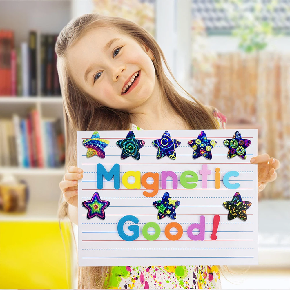 

500pcs/Roll Cute Glitter Star Reward Stickers Corlorful Aesthetic Decoration Decals Kawaii Cartoon Kid DIY Laptop Label Sticker