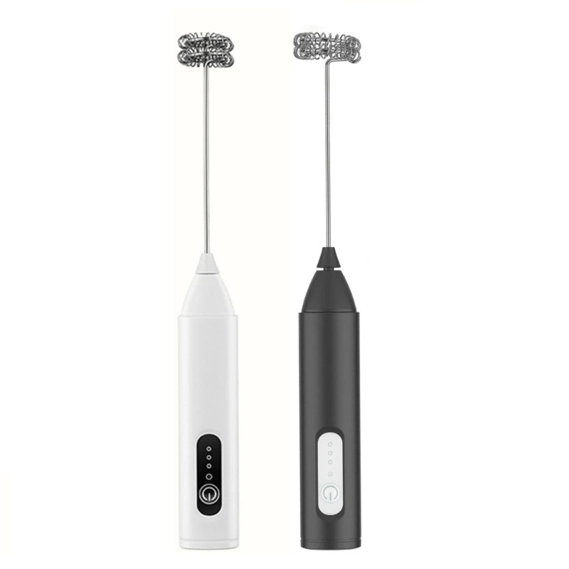 USB Rechargeable Mini Milk Frother 3 Speed Handheld Foam Maker Multifunctional Coffee Whisk for Kitchen Enthusiasts