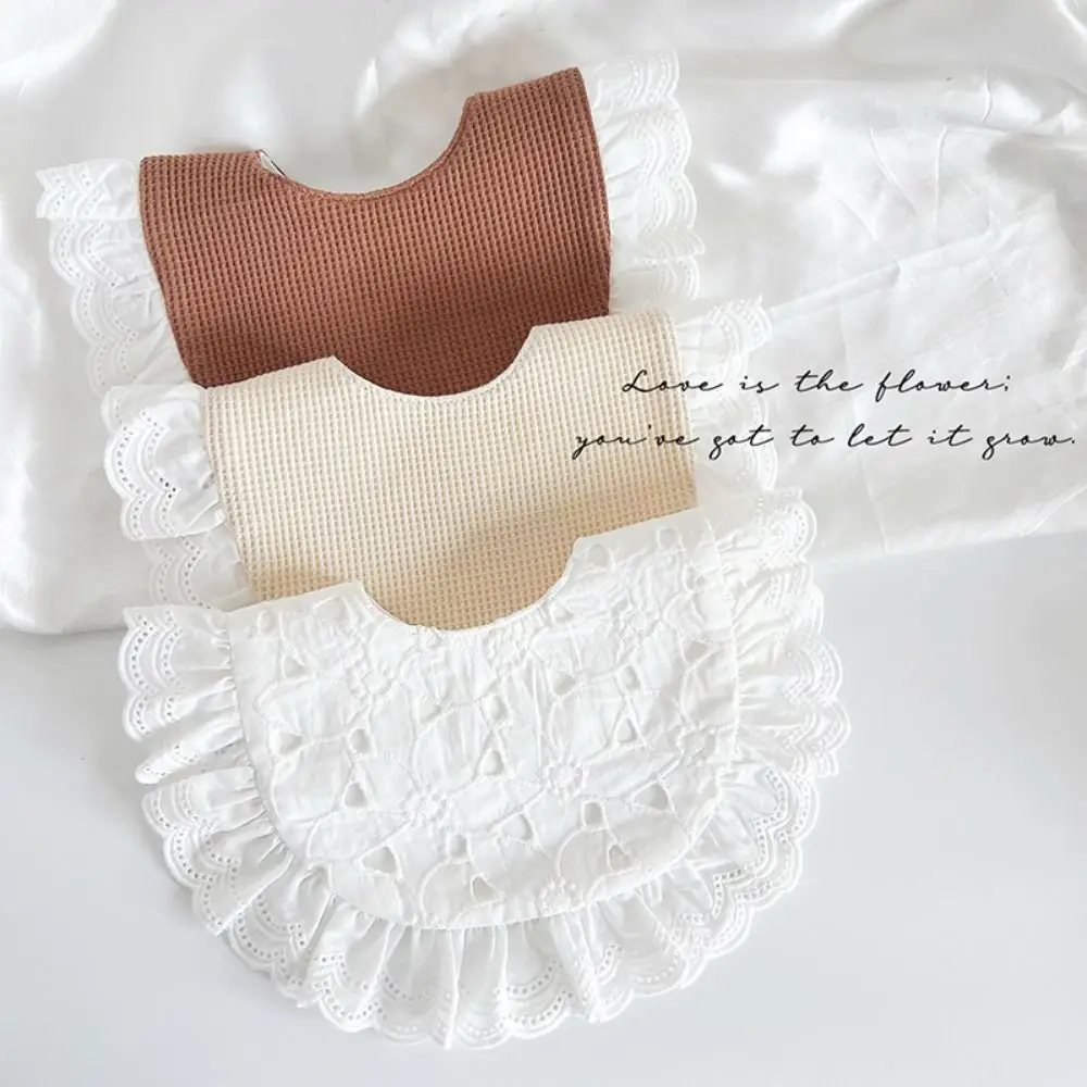 

U-shaped Baby Cotton Bibs Waterproof Feeding Baby Drooling Bibs Floral Lace Saliva Towel Cloths Neck Wear Accessories