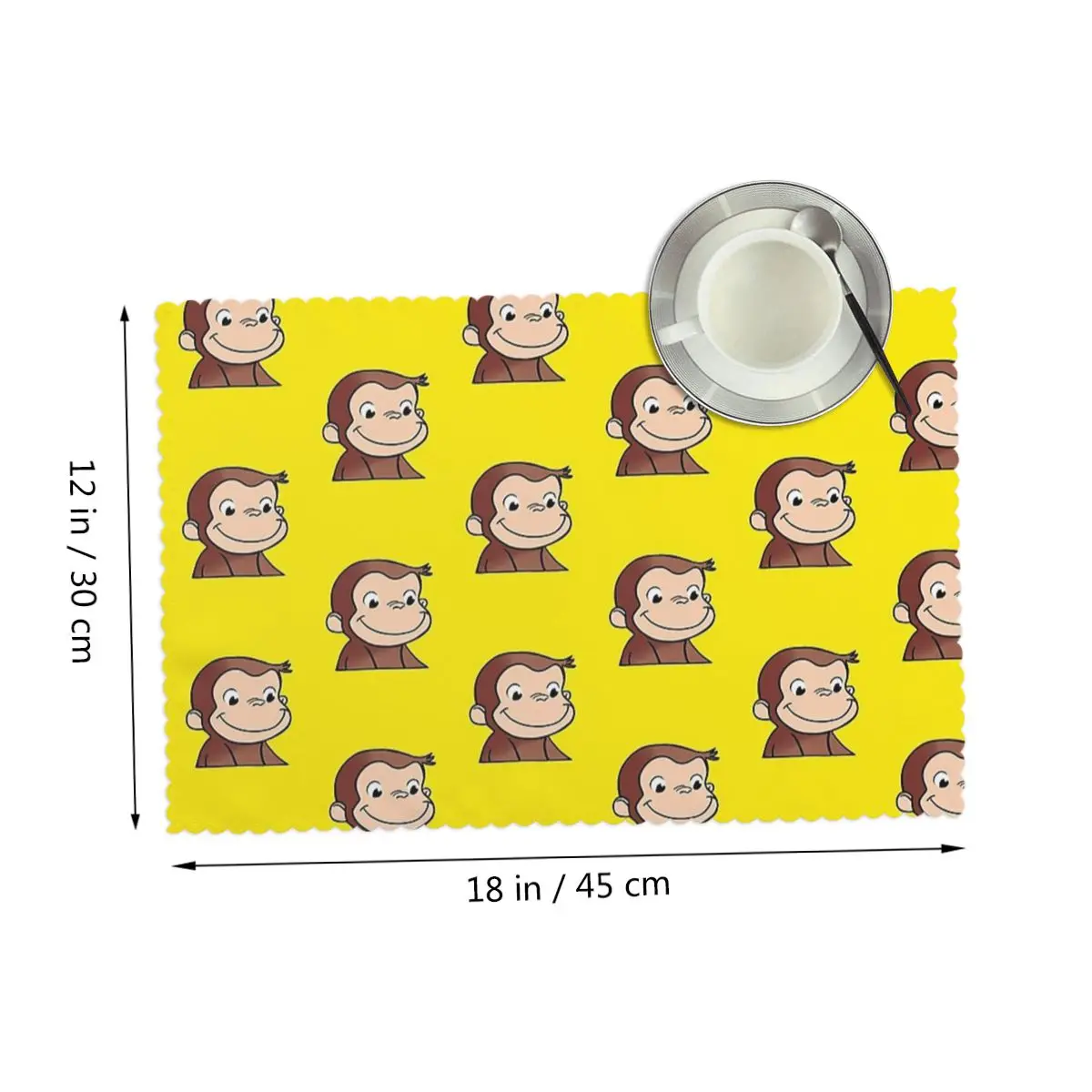 Curious George Backpack Placemat Heat Resistant Plate Mat for Dining Table Bowl Coaster Super Absorbent Mats
