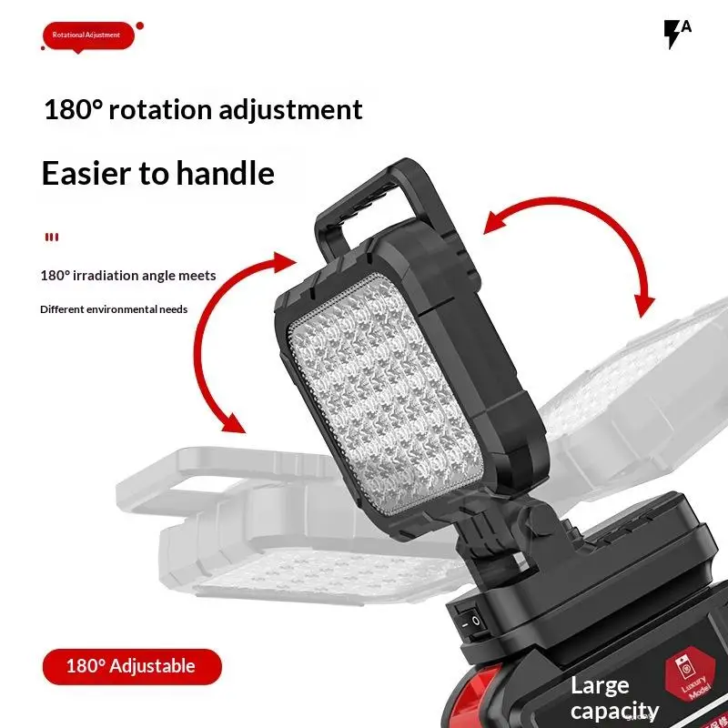 

3/4/5 Inch LED Work Light - Dual USB & Handle, Portable Task Light for 18V Lithium-ion Tools