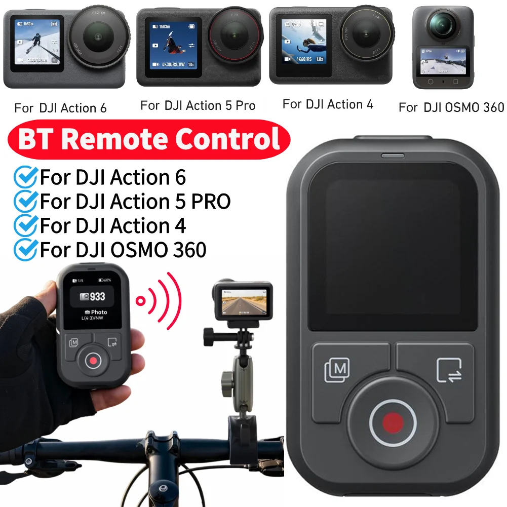

60M Waterproof Bluetooth Remote Control For DJI OSMO Action 6 5pro 4 OSMO 360 With Wrist Strap For Action Camera Accessories