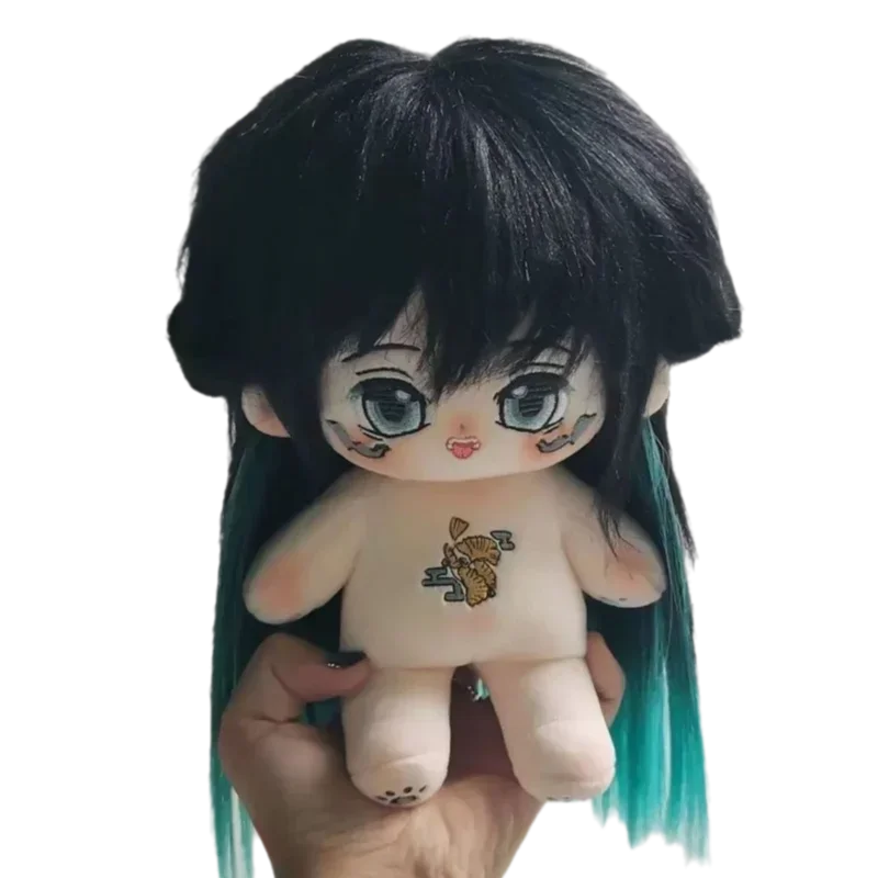 Stuffed 20CM Demon Slayer Kimetsu No Yaiba Muichiro Beast Ears Cotton Doll ToysPeripheral Super Cute Dress Up Plush Doll Naked