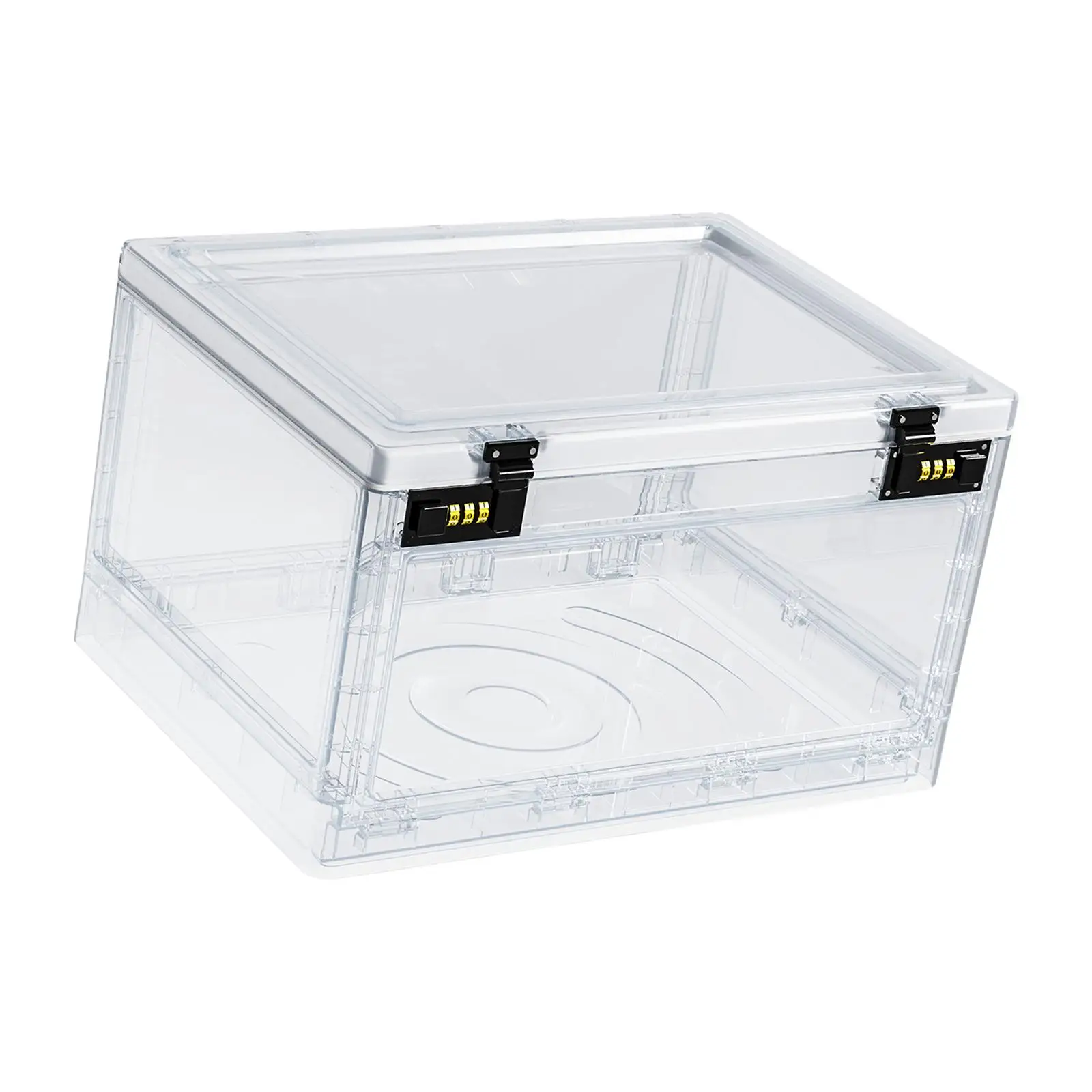 Transparent Box with Password Lock Durable Containers Utility Lock Box Clear Lockable Storage Box for Garage Home Office Cabinet