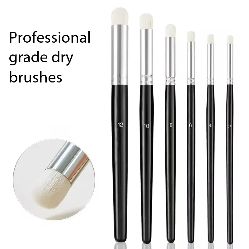 3-6 Pcs Goat Hair Painting Drybrush Set Miniature Dry Brush Paint Brushes For Scale Models Figurines Enamel Hobby Painting Kit